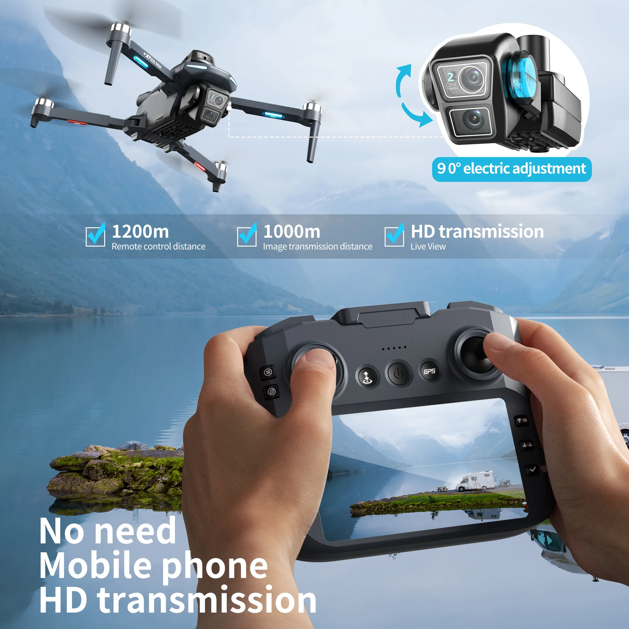 Original XT606 MAX GPS Drone 4 - Drone Thermal Imaging recension och pris